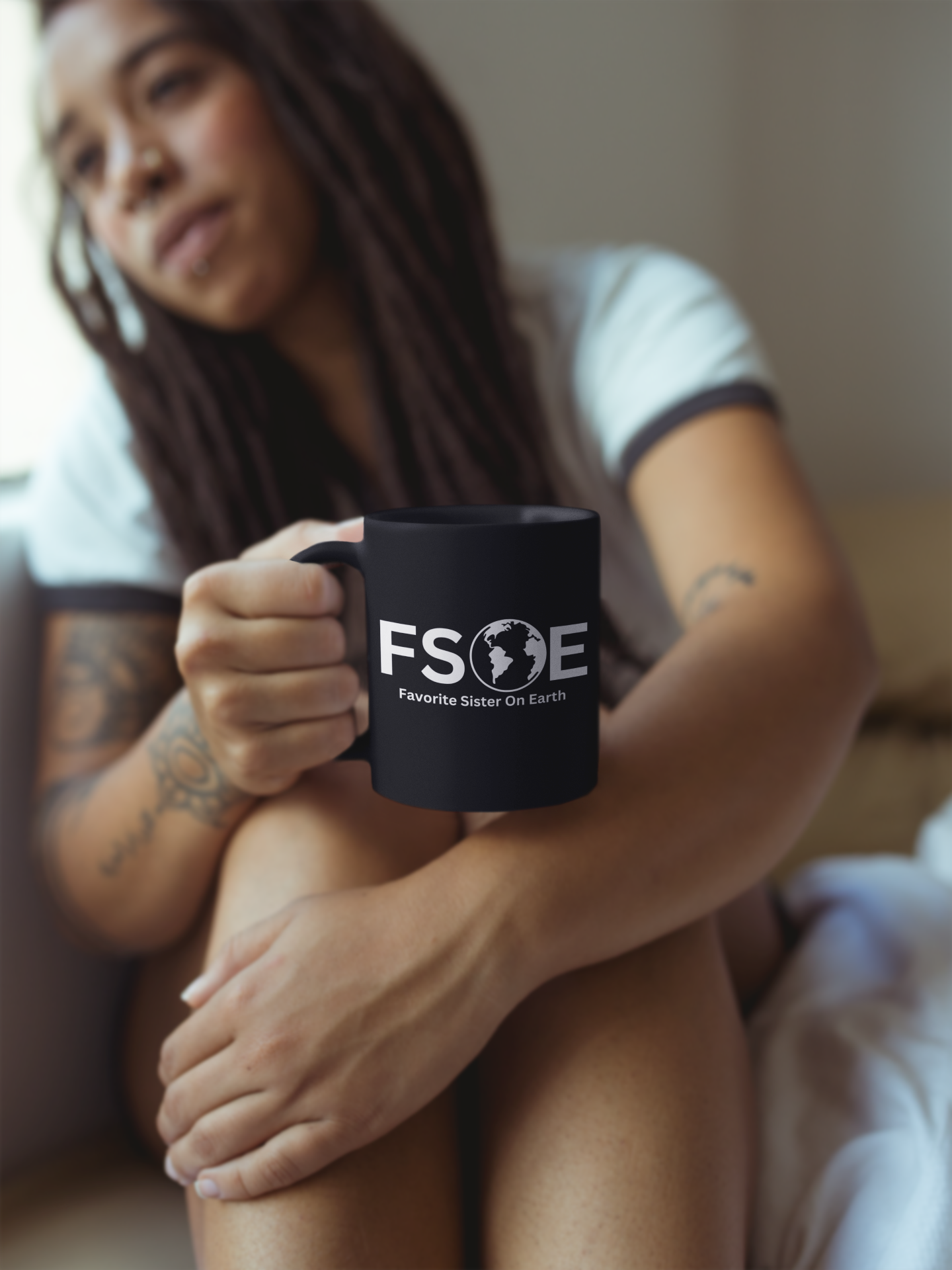 Favorite Sister On Earth (FSOE) Accent Coffee Mug (11oz, 15oz)