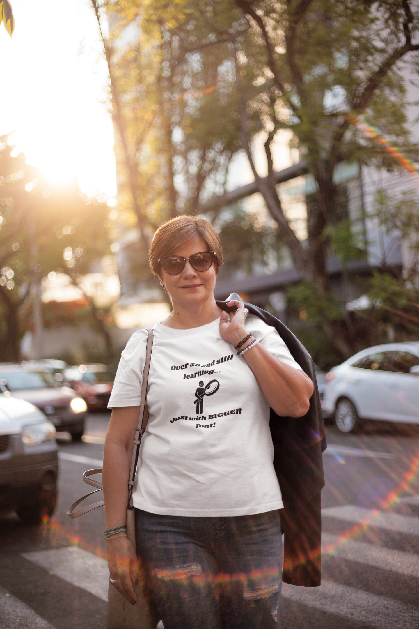 Over 50 and Still Learning T-Shirt - Bigger Font Humor Tee for Men and Women