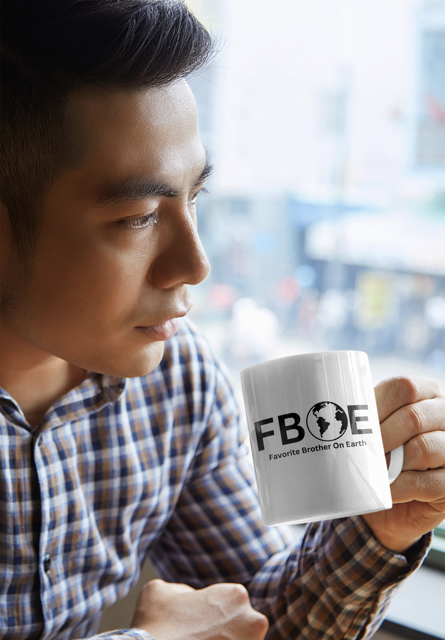 Favorite Brother On Earth (FBOE) Accent Coffee Mug (11oz, 15oz)