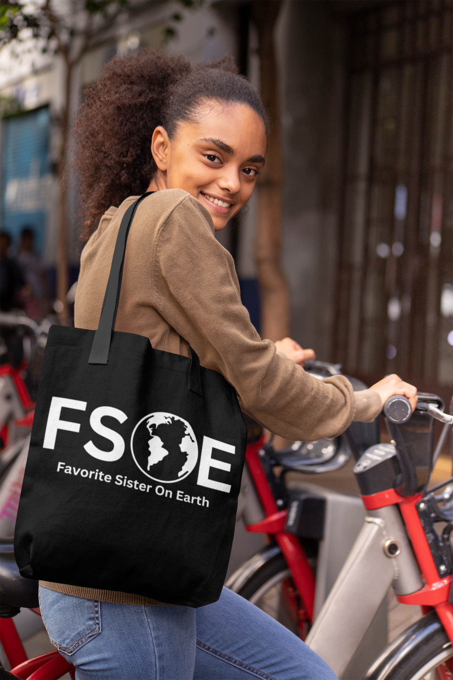 Favorite Sister On Earth (FSOE) Tote Bag - Custom Printed Stylish and Functional Tote