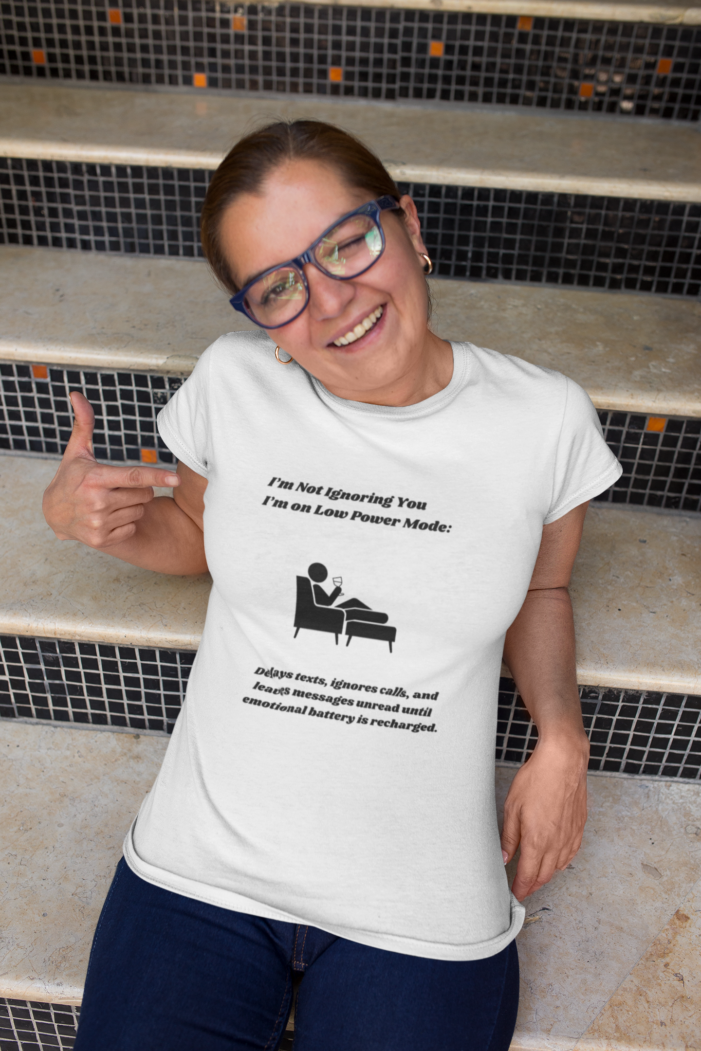 I'm Not Ignoring You, I'm on Low Power Mode T-Shirt - Funny Tech Humor Tee for Men and Women