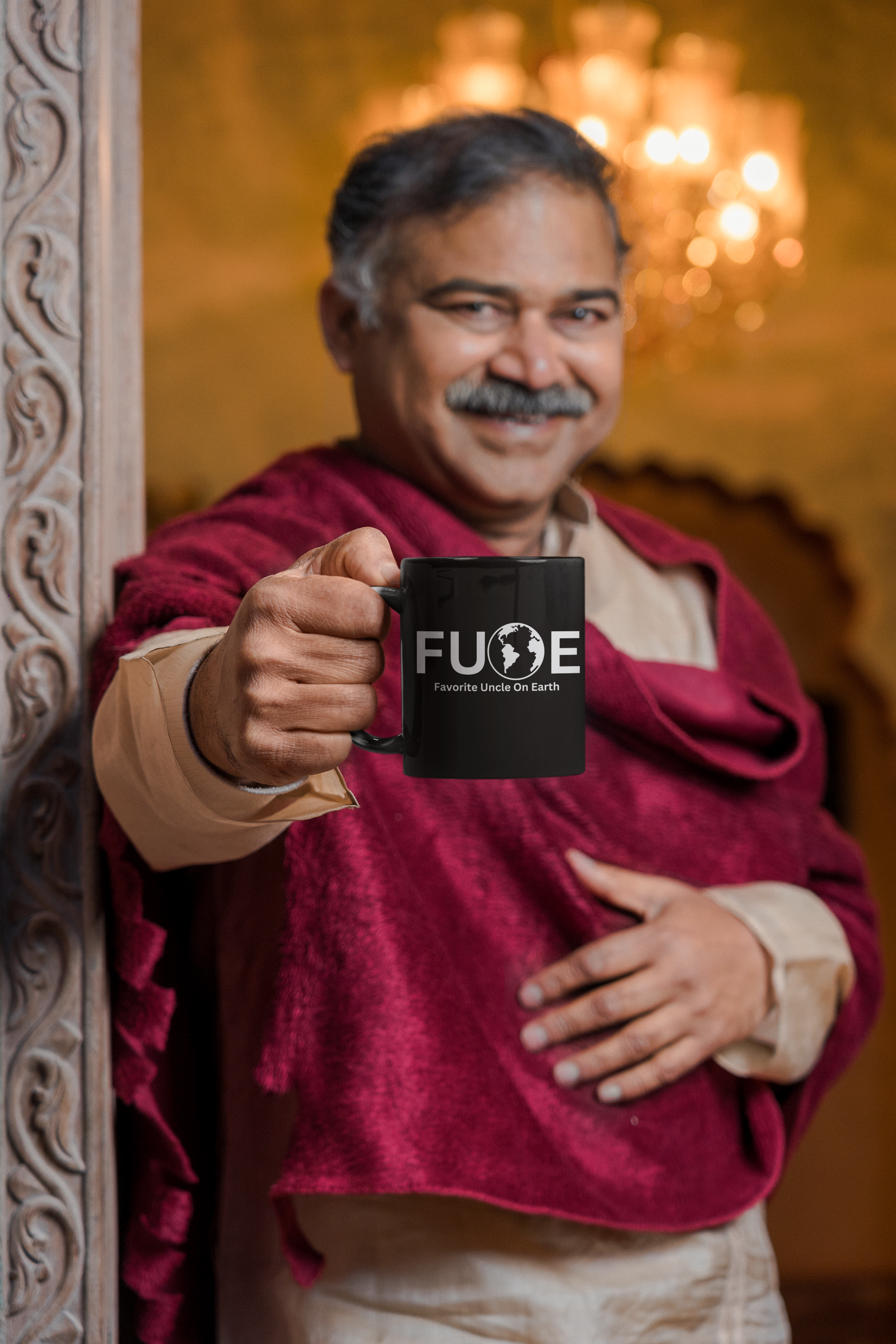 Favorite Uncle On Earth (FUOE) Accent Coffee Mug (11oz, 15oz)