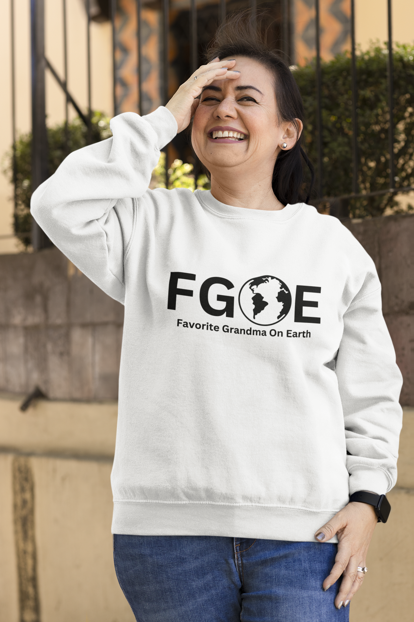 Favorite Grandma On Earth (FGOE) Unisex Heavy Blend Crewneck Sweatshirt - Cozy and Ethical Sweatshirt for All Seasons