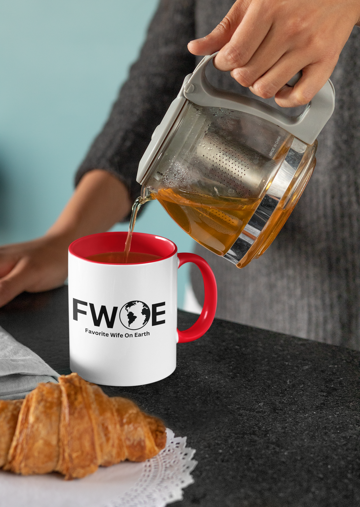 Favorite Wife On Earth (FWOE) Accent Coffee Mug (11oz, 15oz)