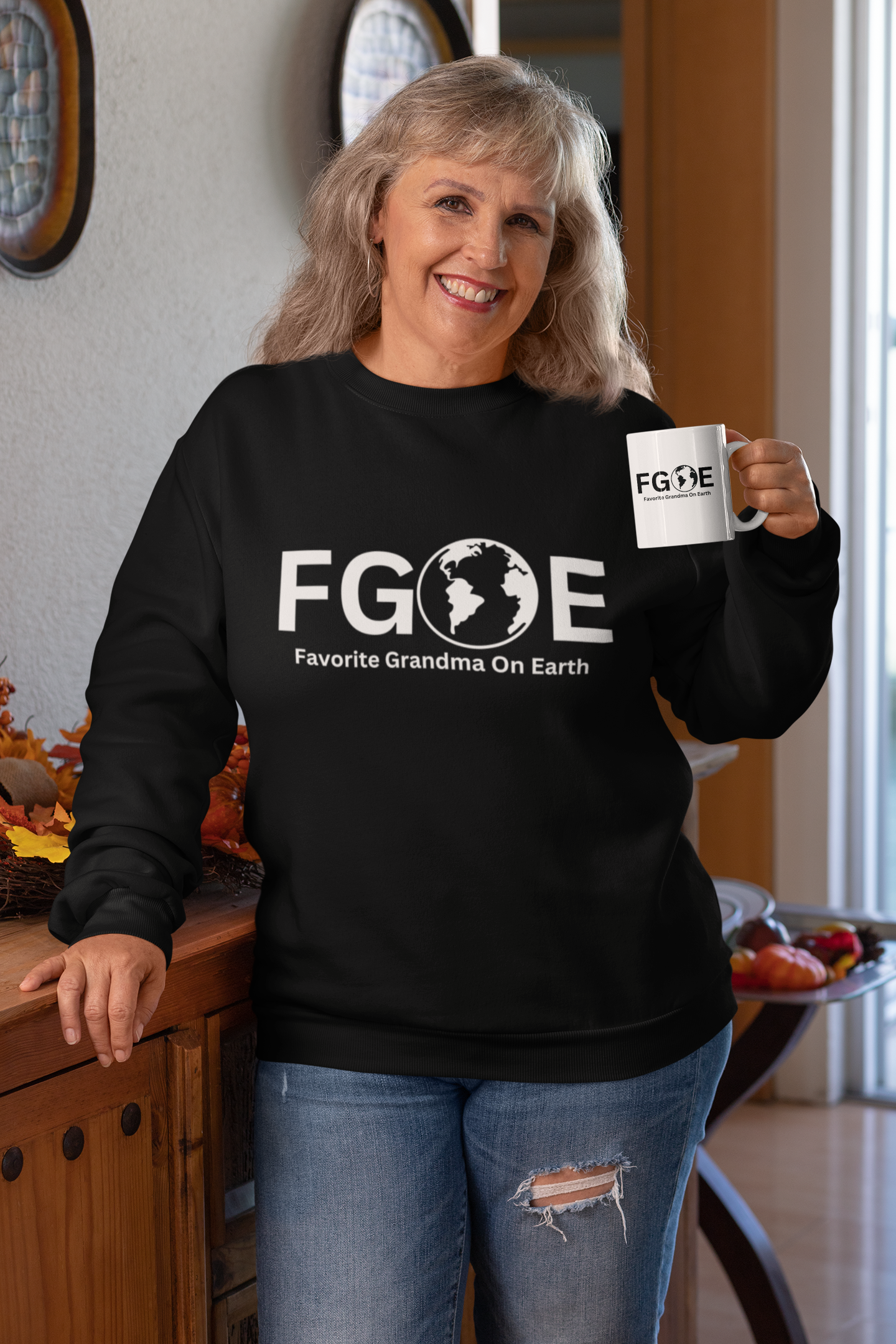 Favorite Grandma On Earth (FGOE) Unisex Heavy Blend Crewneck Sweatshirt - Cozy and Ethical Sweatshirt for All Seasons