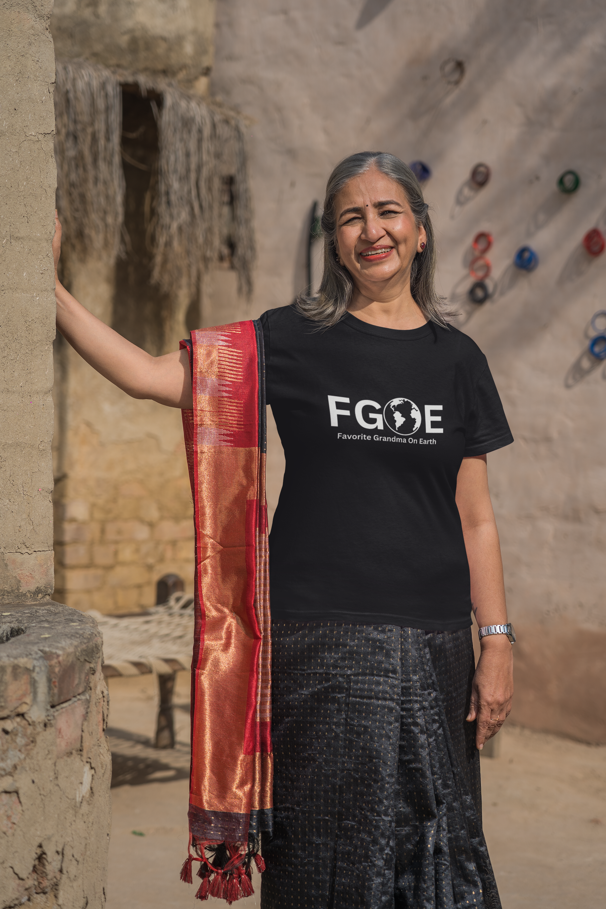 Favorite Grandma on Earth T-Shirt - (FGOE) Logo Tee for Women