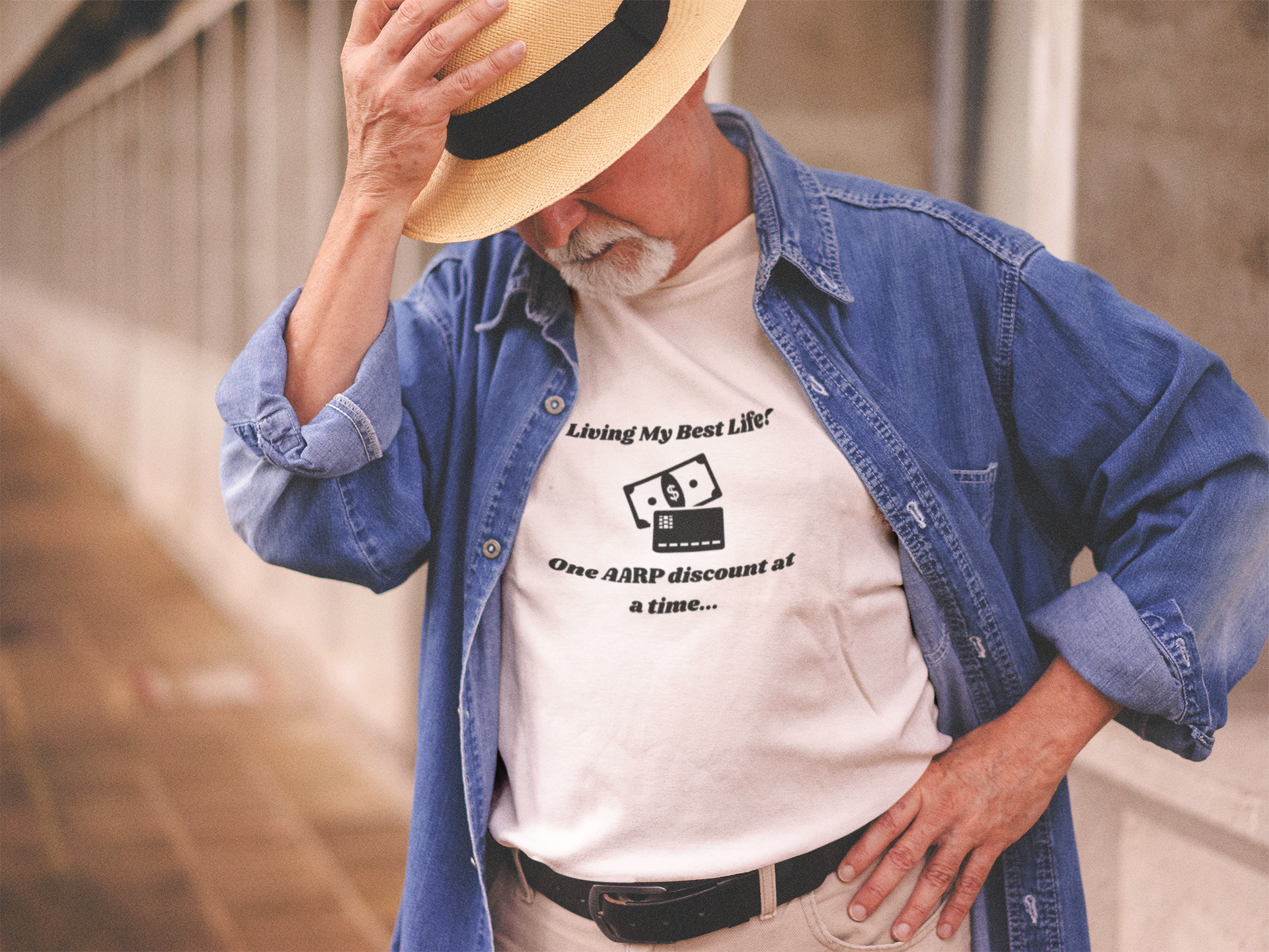 Living My Best Life Sweatshirt - AARP Discount Humor Crewneck Sweatshirt for Men and Women