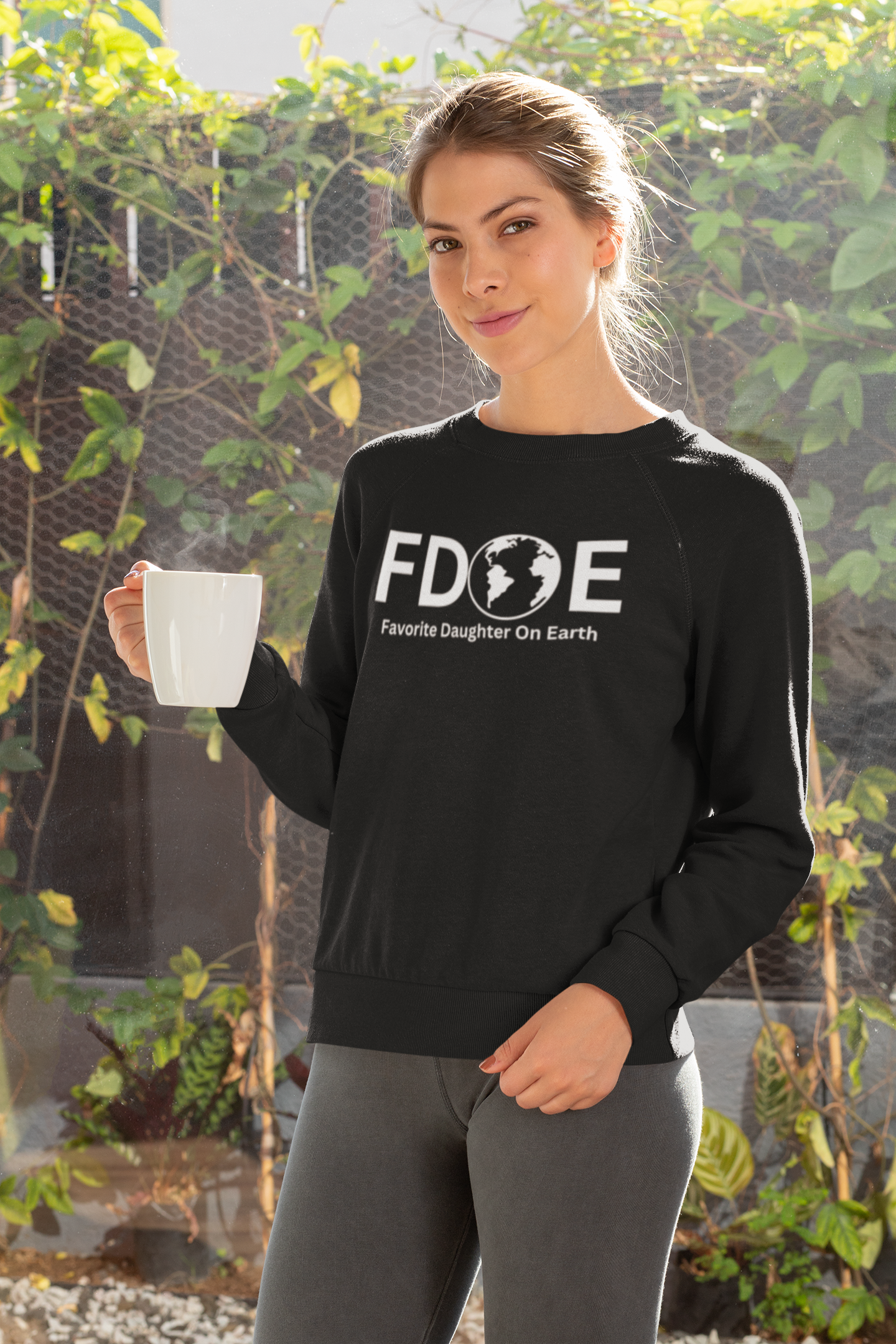Favorite Daughter on Earth Crewneck Sweatshirt - (FDOE) Logo Sweatshirt for Women